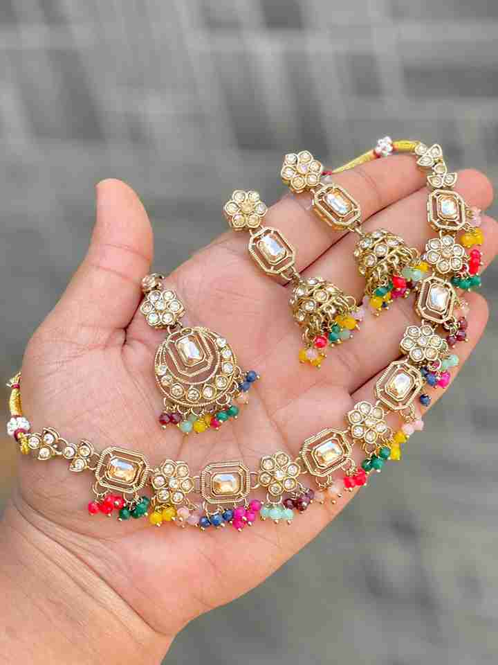 Reverse Ad Necklace With Beautiful Jhumkie And Tika